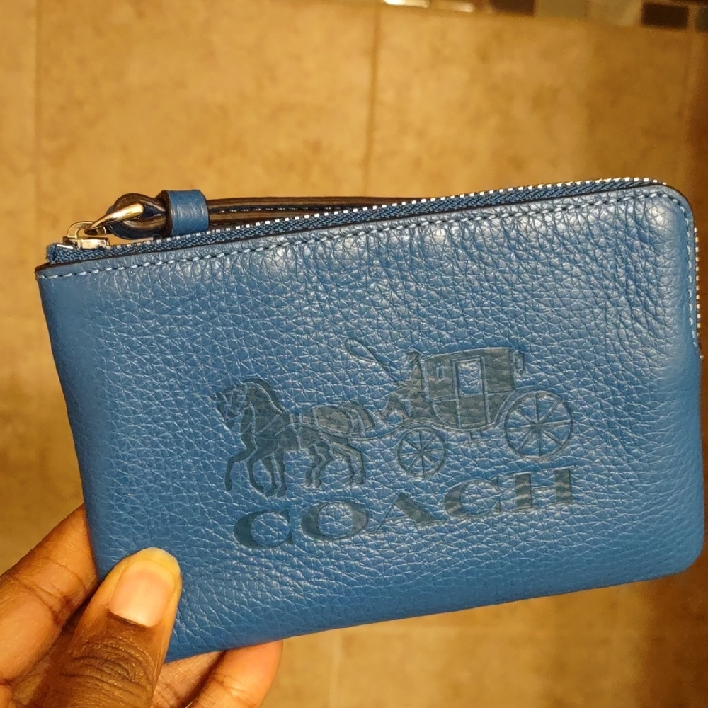 Coach Cobalt Blue Leather Pouch